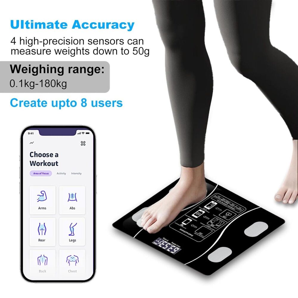 NIB Smart Bluetooth Body Fat Scale – Your New Ultimate Fitness Sidekick! - Picture 4 of 9